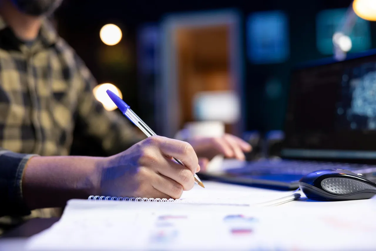 Production underwriter assessing risks in film and media projects